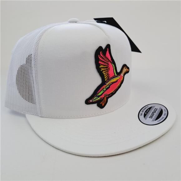 Outdoors Retro Black Pond Duck Hunting Flat Bill Mesh Snapback Embroidered Hat main image 4